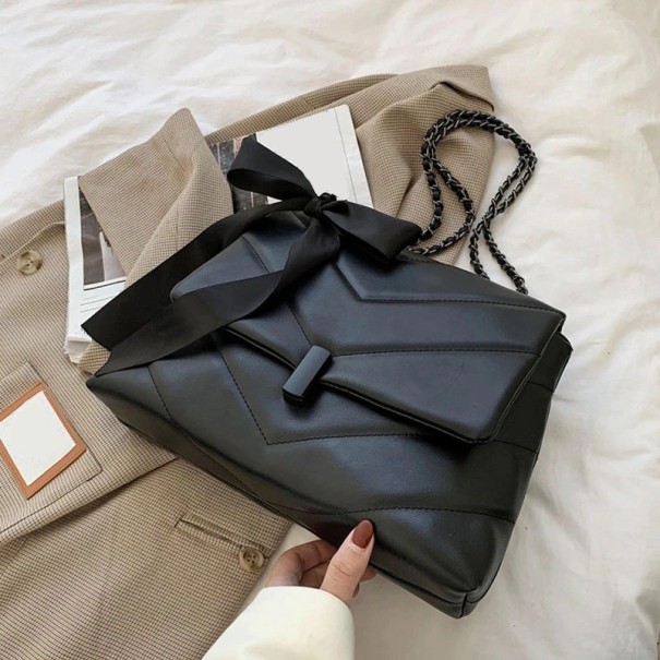 Bolso de mano de piel para mujer M1448 negro