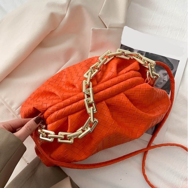 Bolso de mano de piel para mujer M1455 naranja