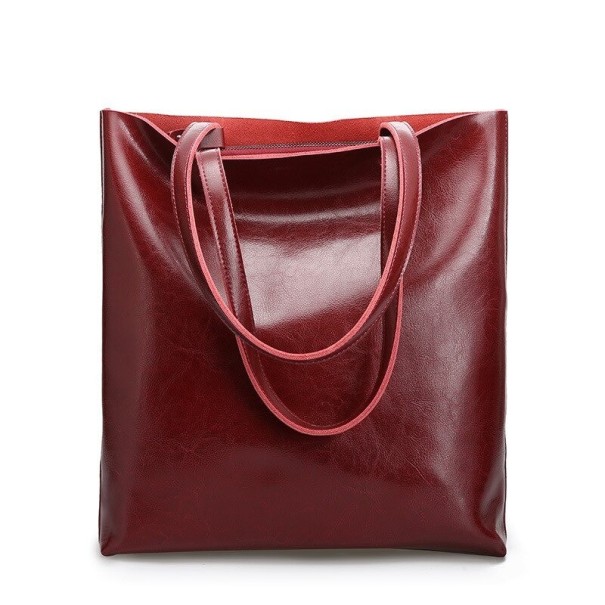 Bolso de mano de piel para mujer M1505 burdeos