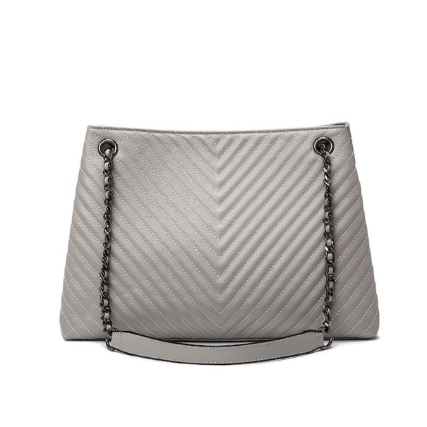 Bolso de mano de piel para mujer M1510 gris