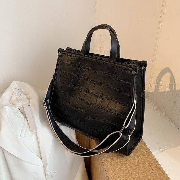 Bolso de mano de piel para mujer M1515 negro