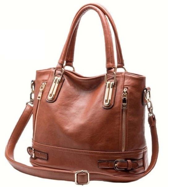 Bolso de mano de piel para mujer M1585 marrón