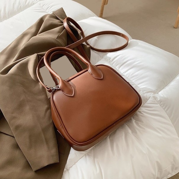 Bolso de mano de piel para mujer M1594 marrón