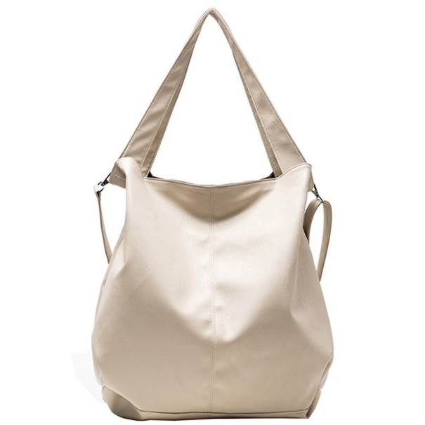 Bolso de mano de piel para mujer M1611 crema