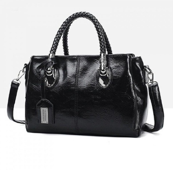Bolso de mano de piel para mujer M1645 negro