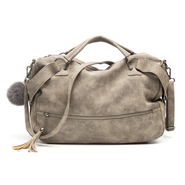 Bolso de mano de piel para mujer M1653 gris