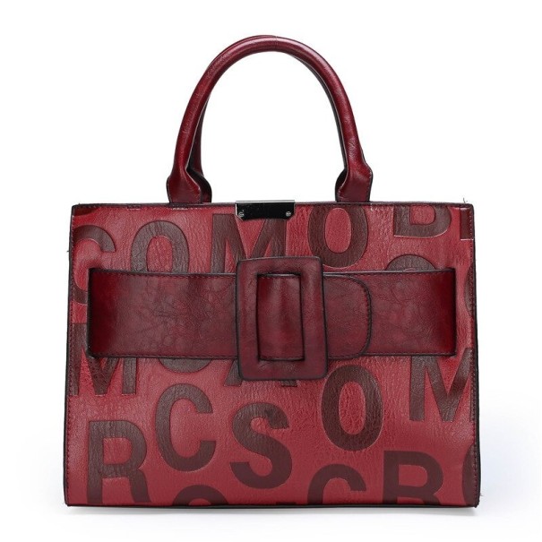 Bolso de mano de piel para mujer M1659 burdeos