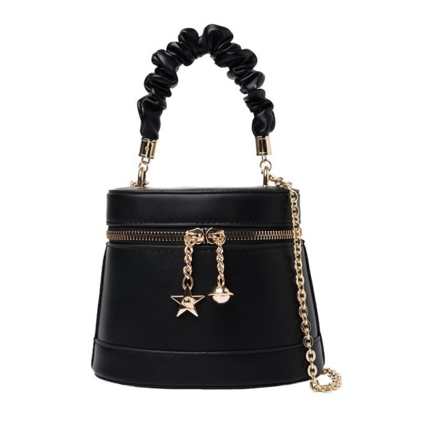 Bolso de mano de piel para mujer M1674 negro