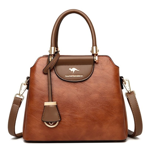 Bolso de mano de piel para mujer M1700 marrón