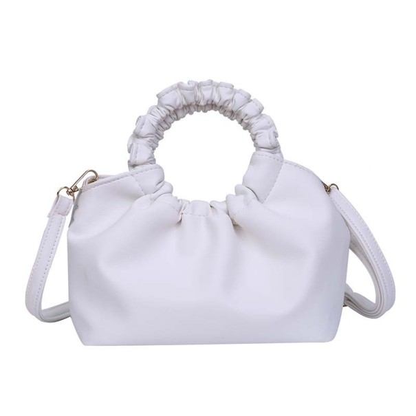 Bolso de mano de piel para mujer M1715 blanco