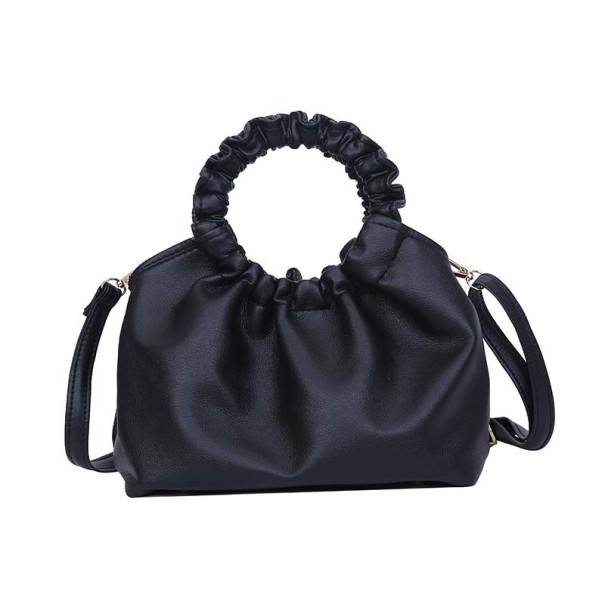 Bolso de mano de piel para mujer M1715 negro