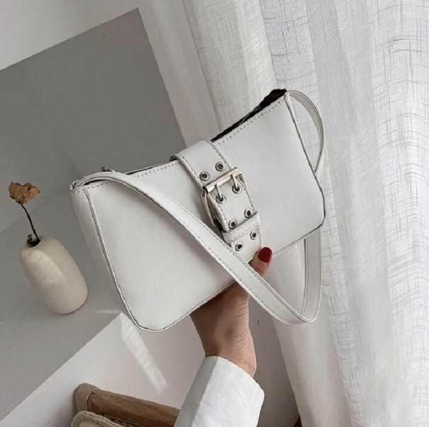 Bolso de mano de piel para mujer M1721 blanco