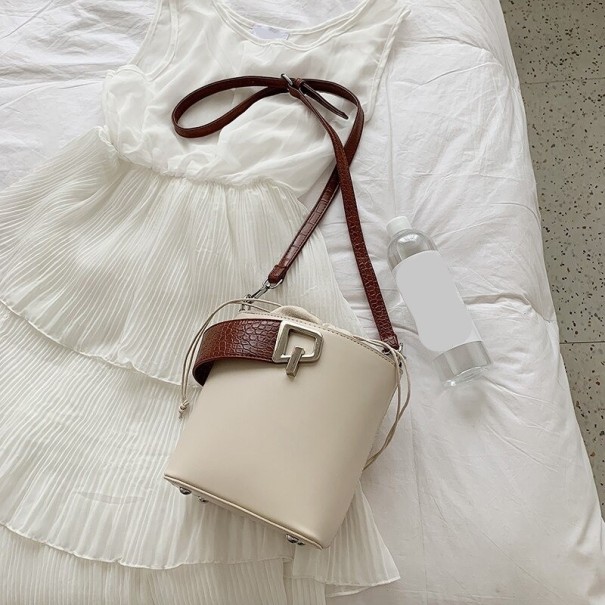 Bolso de mano de piel para mujer M1743 blanco L