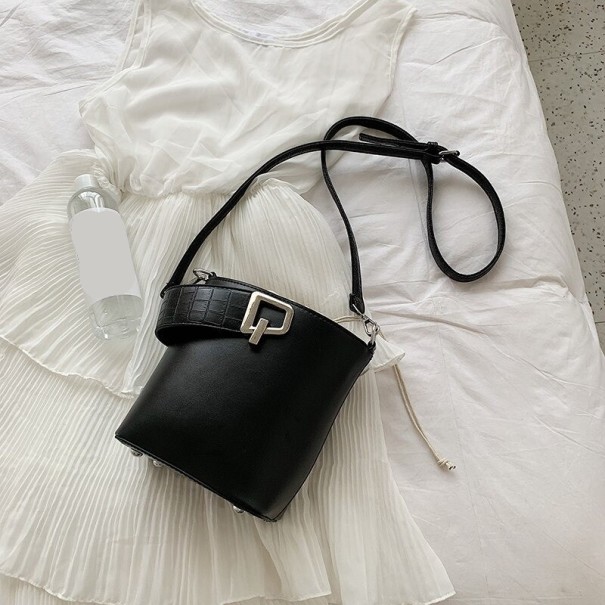 Bolso de mano de piel para mujer M1743 negro L