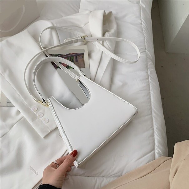 Bolso de mano de piel para mujer M1774 blanco