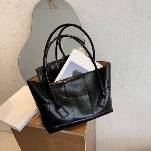 Bolso de mano de piel para mujer M1780 negro