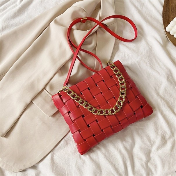 Bolso de mano de piel para mujer M1790 rojo