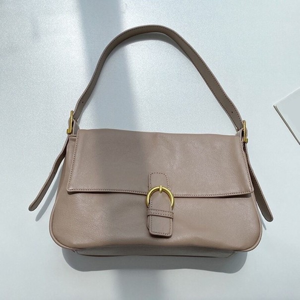 Bolso de mano de piel para mujer M1796 caqui