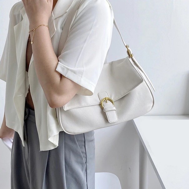 Bolso de mano de piel para mujer M1796 crema