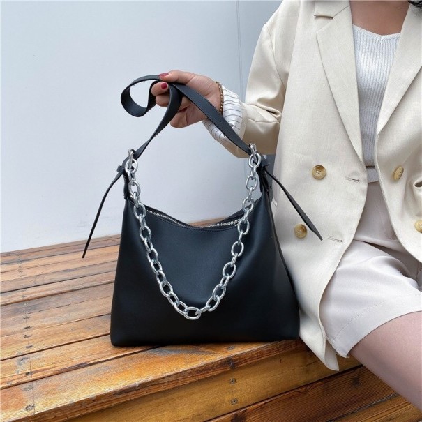 Bolso de mano de piel para mujer M1820 negro