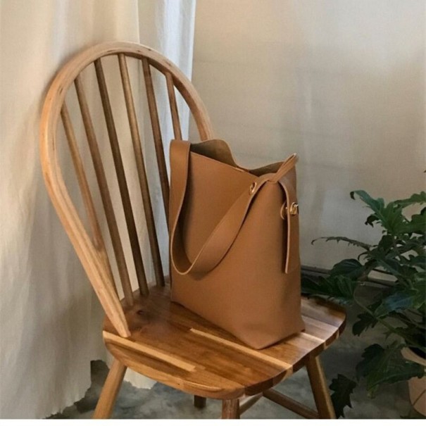 Bolso de mano de piel para mujer M860 marrón