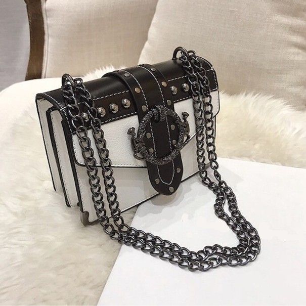 Bolso de mano de piel para mujer M921 blanco