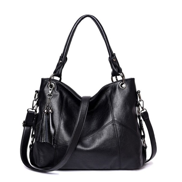 Bolso de mano de piel para mujer M926 negro