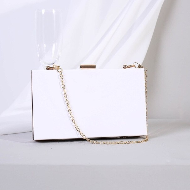 Bolso de mano de plástico para mujer M1259 blanco