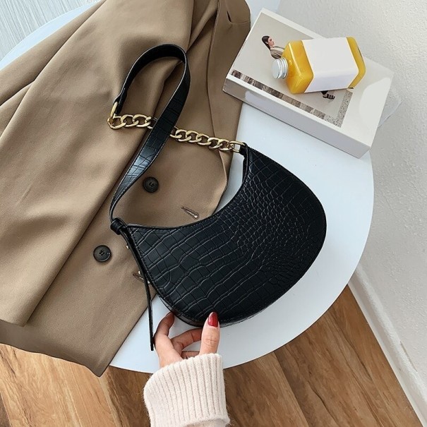 Bolso de mano para mujer con estampado de cocodrilo M1368 negro