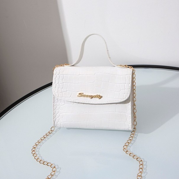 Bolso de mano para mujer con estampado de piel de serpiente M1557 blanco