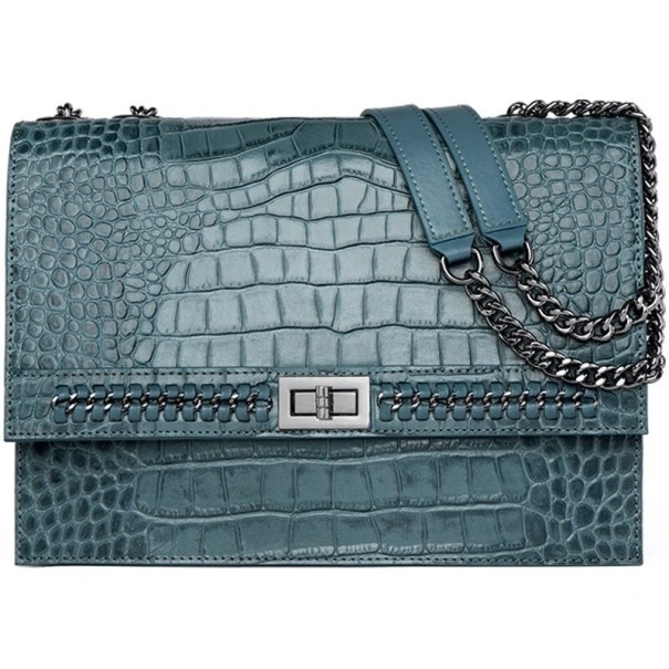 Bolso de mano para mujer con estampado de piel de serpiente M1567 turquesa