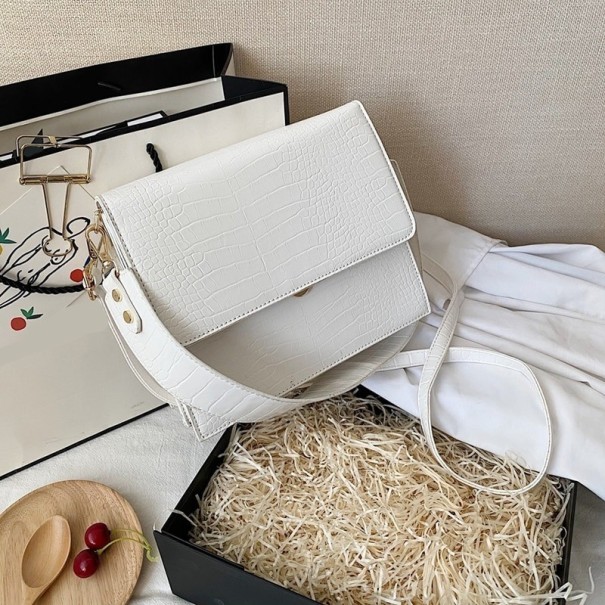 Bolso de mano para mujer con estampado de piel de serpiente M694 blanco