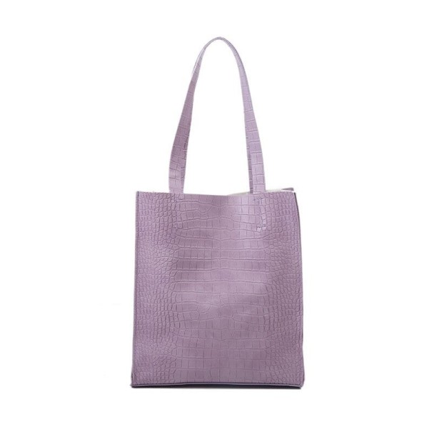 Bolso de mujer con estampado de piel de serpiente morado claro