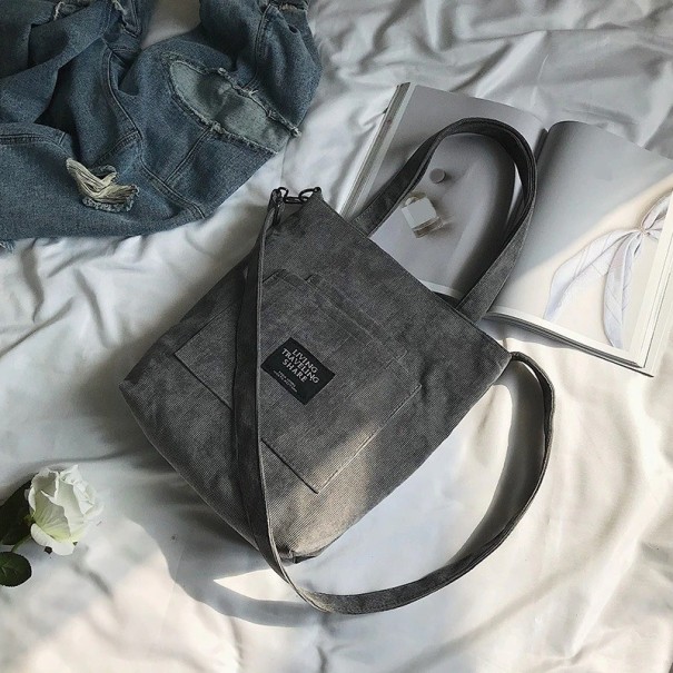 Bolso de pana para mujer gris