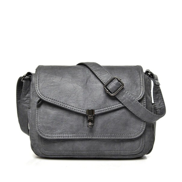 Bolso de piel para mujer M1112 gris oscuro