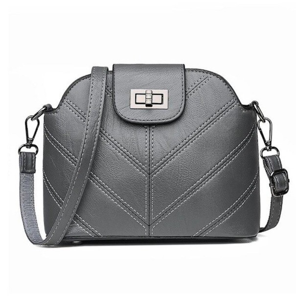 Bolso de piel para mujer M1268 gris oscuro