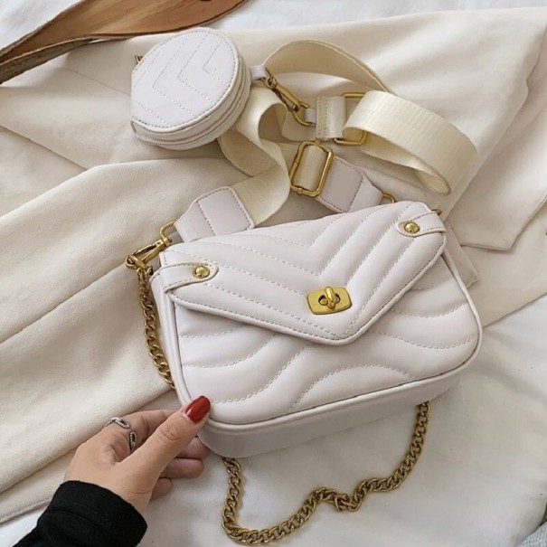 Bolso de piel para mujer M1364 crema