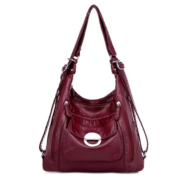 Bolso de piel para mujer M784 burdeos 1