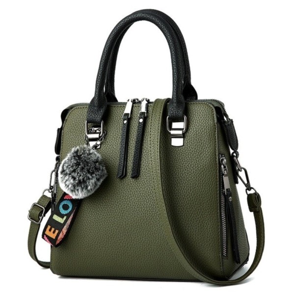Bolso de piel para mujer M792 verde militar