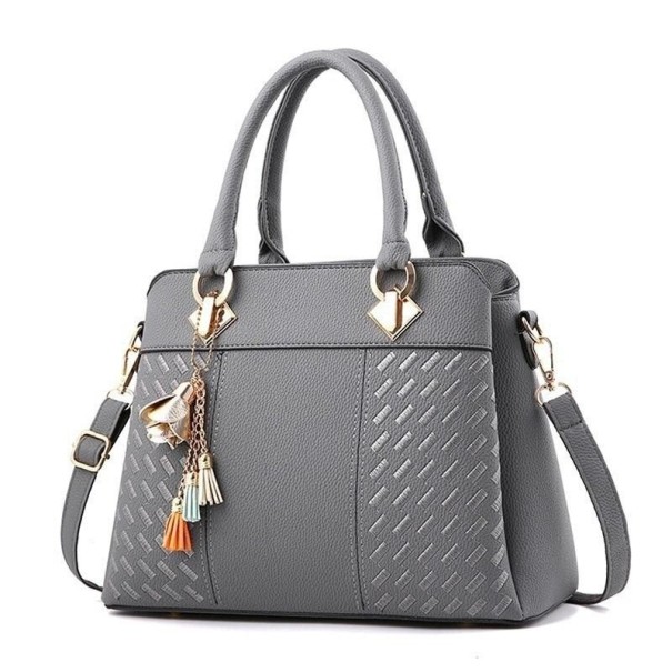 Bolso de piel para mujer M793 gris