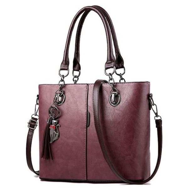 Bolso de piel para mujer M813 morado