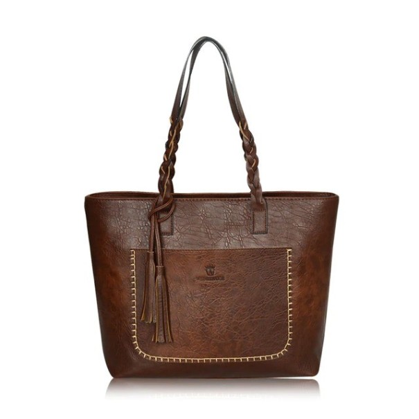 Bolso de piel para mujer M818 marrón oscuro