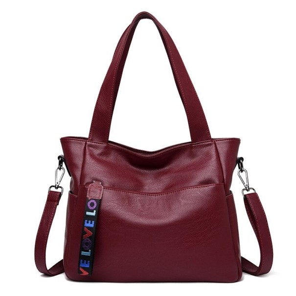 Bolso de piel para mujer M819 burdeos