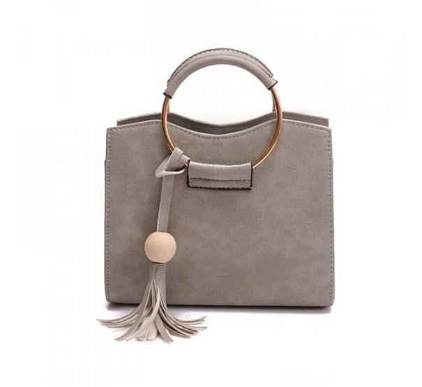 Bolso de piel para mujer M829 gris