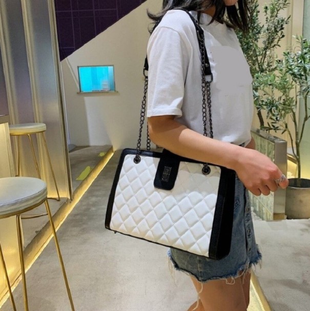 Bolso de piel para mujer M887 blanco L