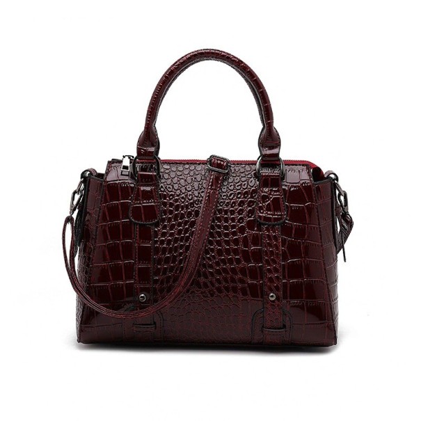 Bolso de piel para mujer M919 burdeos