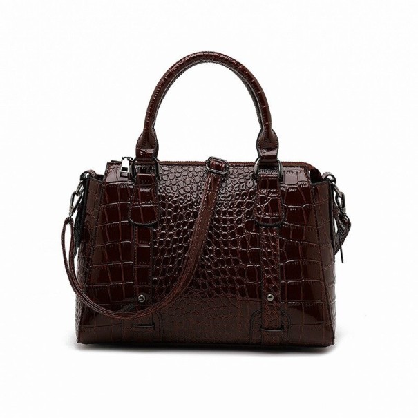Bolso de piel para mujer M919 marrón oscuro