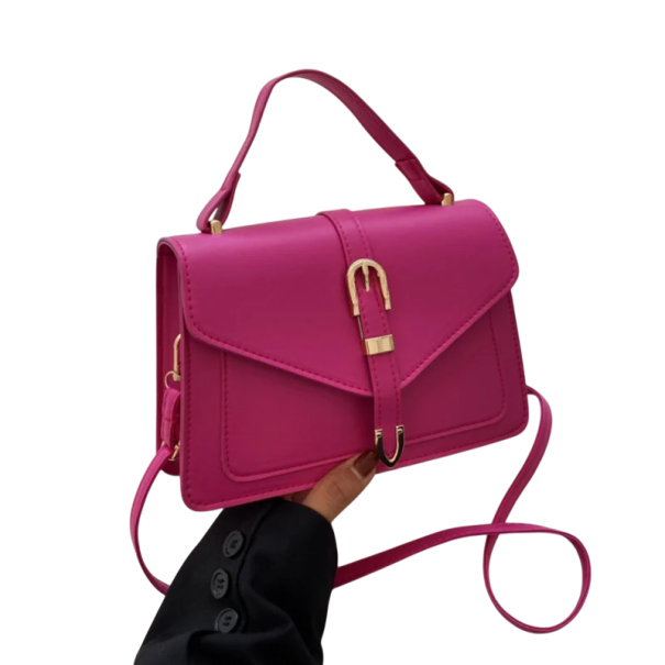 Bolso minimalista para mujer 23 x 6 x 22 cm Cuero sintético y nylon Diseño limpio y atemporal Bolso práctico cruzado rosa