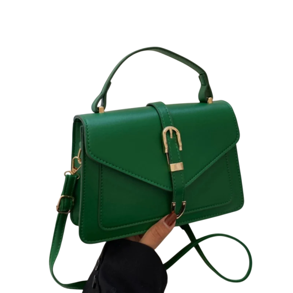 Bolso minimalista para mujer 23 x 6 x 22 cm Cuero sintético y nylon Diseño limpio y atemporal Bolso práctico cruzado verde