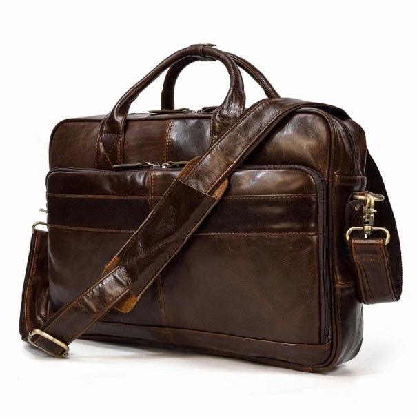 Bolso para portátil de hombre café